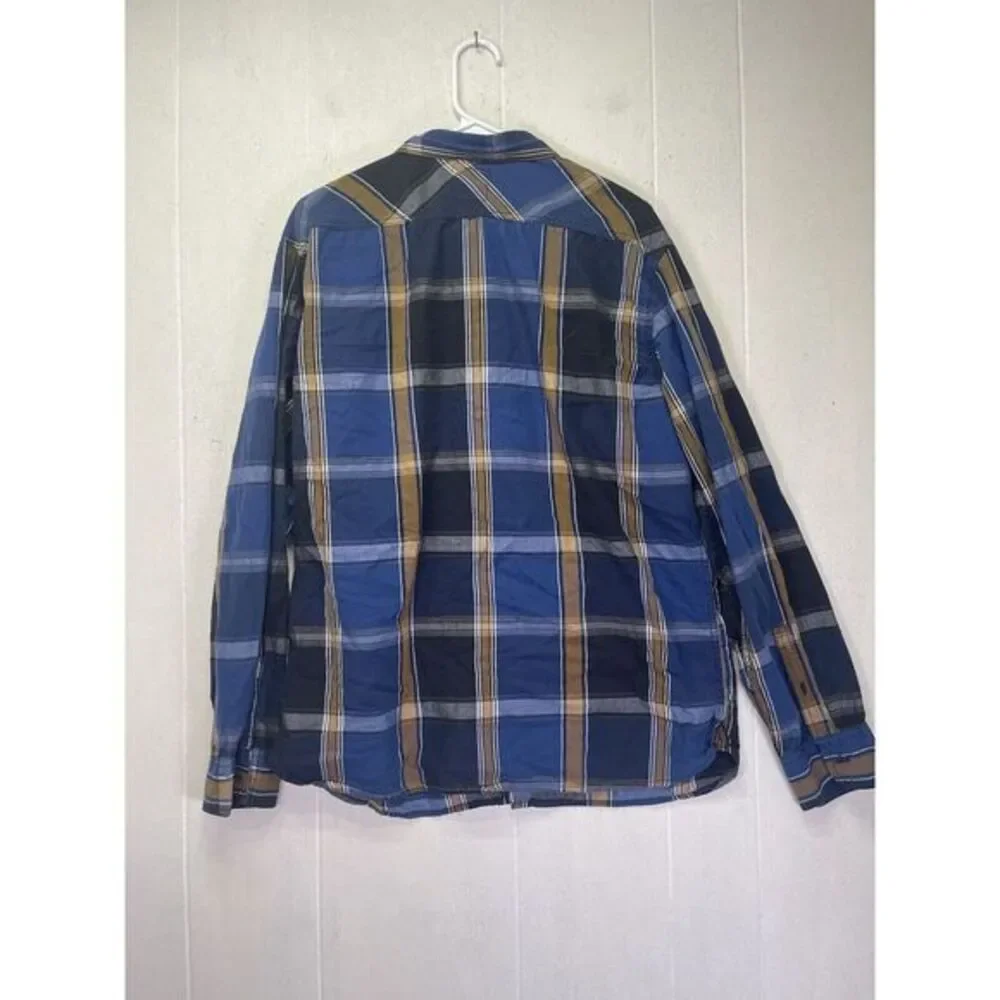 Levi's Plaid Shirt Men XL‎  Blue Western Classiccore Corpcore Careerwear